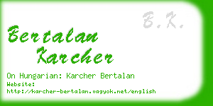 bertalan karcher business card